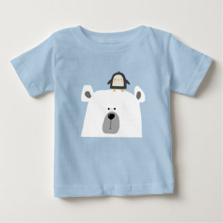 かわいいスカンジナビアの北極グマとペンギン ベビーTシャツ