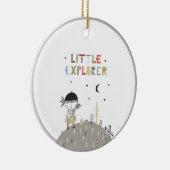 かわいいスカンジナビアの小さな探検家の子供 セラミックオーナメント (右)