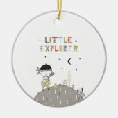 かわいいスカンジナビアの小さな探検家の子供 セラミックオーナメント (正面)