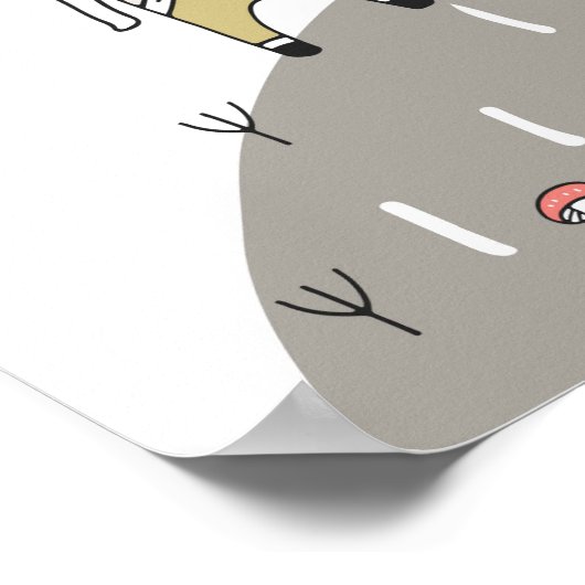 かわいいスカンジナビアの小さな探検家の子供 ポスター (角)