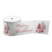 かわいいスカンジナビアの水のカラーハウスクリスマスツリー サテンリボン (リール)