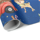 かわいいスカンジナビアの水の色クリスマス格言ラップ ラッピングペーパー (ロールコーナー)