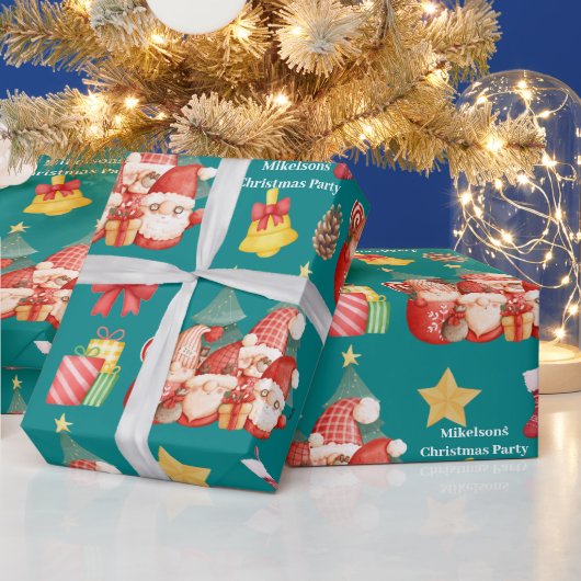 かわいいスカンジナビアの水の色クリスマス格言 ラッピングペーパー (クリスマス)