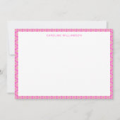 かわいいスカンジナビアの花ピンクパーソナライズされたの名前 サンキューカード (正面)