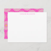 かわいいスカンジナビアの花ピンクパーソナライズされたの名前 ノートカード (正面/裏面)