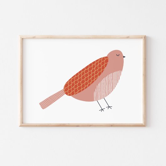 かわいいスカンジナビアの鳥のアート ポスター