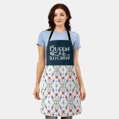 かわいいスカンジナビアフォークアートフローラ エプロン (着用した状態)