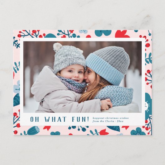 かわいいスカンジナビアフローラクリスマスフォトポストカード シーズンポストカード (正面)