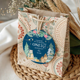 かわいいスカンジナビア冬1歳の誕生日ありがとう フェイバータグ