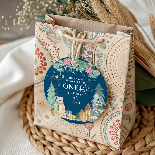 かわいいスカンジナビア冬1歳の誕生日ありがとう フェイバータグ