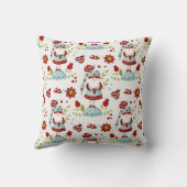 かわいいスカンジナビア格言と自然パターン クッション (裏面)