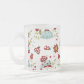 かわいいスカンジナビア格言と自然パターン フロストグラスマグカップ (左)