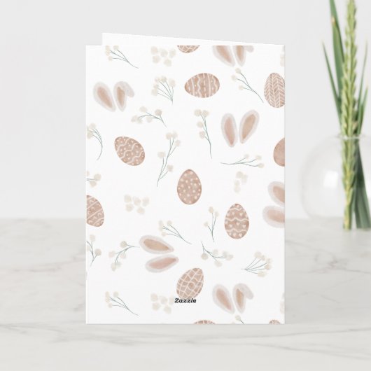 かわいいスカンジハッピーイースター卵の水のカラー写真 シーズンカード (裏面)