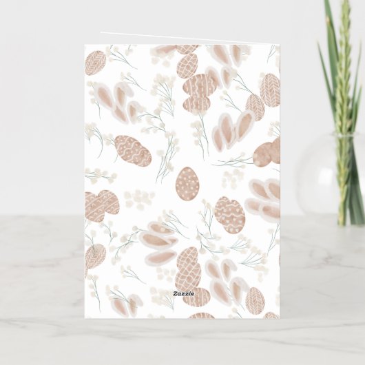 かわいいスカンジハッピーイースター卵の水のカラー写真 箔グリーティングカード (裏面)