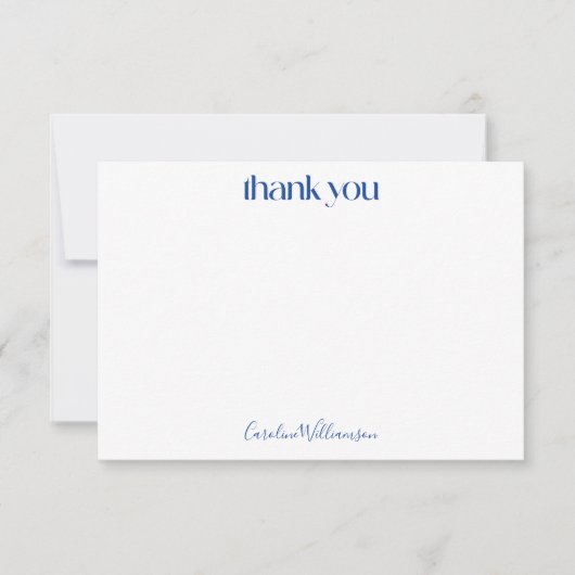 かわいいスカンジフォークの花inブルーベビーシャワー サンキューカード (正面)