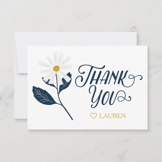 かわいいスカンディナビアのデイジー お礼のカード サンキューカード (正面)