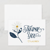 かわいいスカンディナビアのデイジー お礼のカード サンキューカード (正面/裏面)