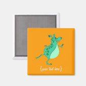 かわいいスキップグリーンエイリアン マグネット (正面/裏面)