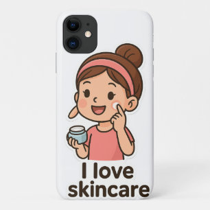 かわいいスキンケアの女の子のステッカー – 自己気に漫画 iPhone 11 ケース