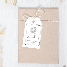 かわいいスキーかわいい冬の結婚式の写真 ギフトタグ