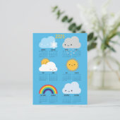 かわいいスキーハッピーウェザー2025カレンダー ポストカード (スタンド正面)