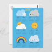 かわいいスキーハッピーウェザー2025カレンダー ポストカード (正面/裏面)