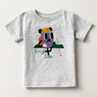 かわいいスキー冒険 - 楽しい冬のキャラクター ベビーTシャツ
