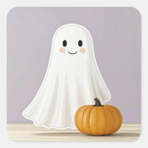 かわいいスクエアハロウィーンゴースト