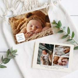 かわいいスクラッチ製ラベル | 4フォト誕生 案内状