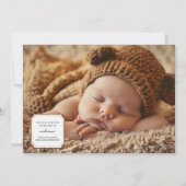 かわいいスクラッチ製ラベル | 4フォト誕生 案内状 (正面)