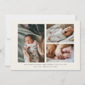 かわいいスクラッチ製ラベル | 4フォト誕生 案内状 (裏面)