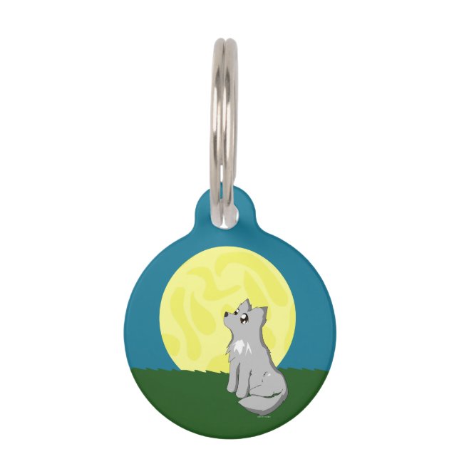 かわいいスクラッフィウルフとムーンカスタムペット用名札 ペット　ネームタグ (正面)