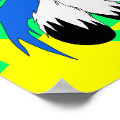 かわいいスクラッフィーのユニコーンのポスター（青） ポスター (角)