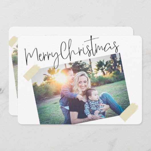 かわいいスクラップブックの写真おもしろいクリスマスカード シーズンカード (正面/裏面)