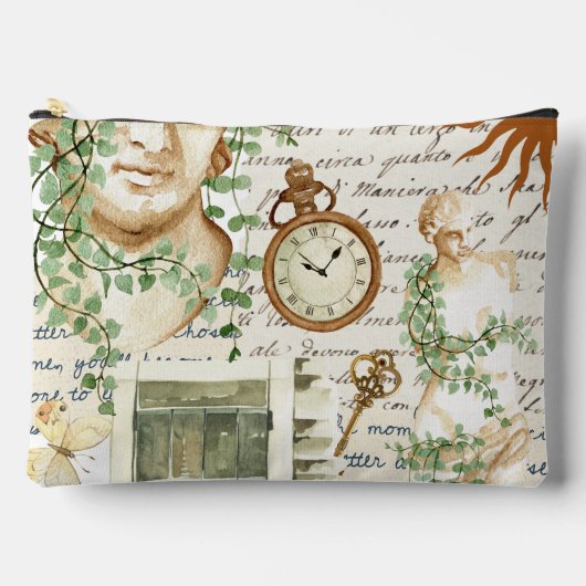 かわいいスクラップブックの背景色のイラスト アクセサリーポーチ (正面)