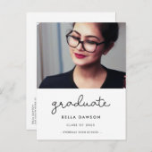 かわいいスクリプトの卒業写真 ポストカード (正面/裏面)