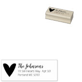 かわいいスクリプトタイポグラフィハート差出人住所 ラバースタンプ (押印)