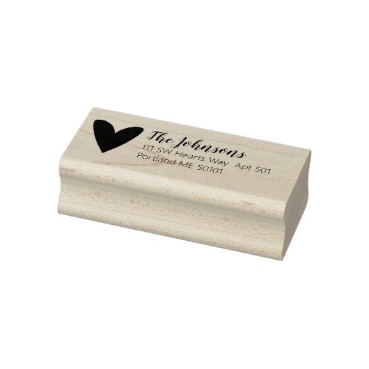 かわいいスクリプトタイポグラフィハート差出人住所 ラバースタンプ (スタンプ)