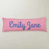 かわいいスクリプトピンクブルーパーソナライズされた名10代の ボディピロー (裏面)