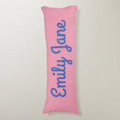 かわいいスクリプトピンクブルーパーソナライズされた名10代の ボディピロー (正面縦)