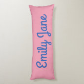 かわいいスクリプトピンクブルーパーソナライズされた名10代の ボディピロー (裏面 (縦))