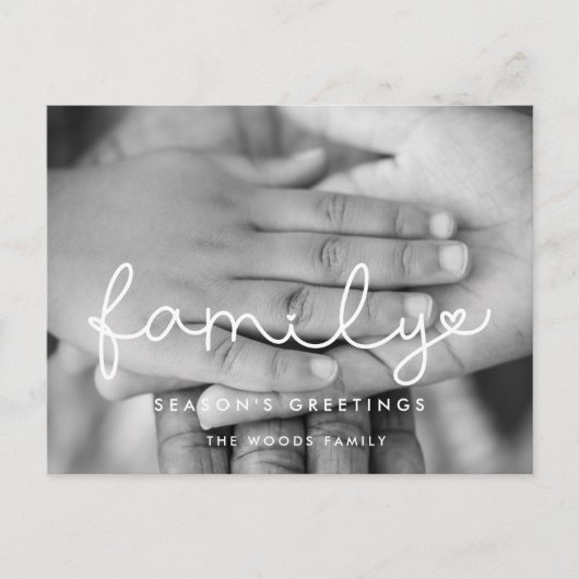 かわいいスクリプトファミリーの写真 シーズンポストカード (正面)