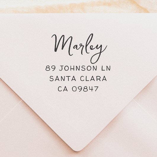 かわいいスクリプトファミリ名と手書きアドレス セルフインキングスタンプ