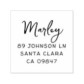 かわいいスクリプトファミリ名と手書きアドレス セルフインキングスタンプ (デザイン)