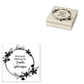 かわいいスクリプトフローラリースこの本は属している ラバースタンプ (押印)