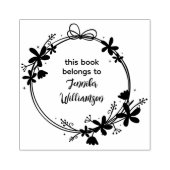 かわいいスクリプトフローラリースこの本は属している ラバースタンプ (インプリント)