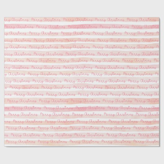 かわいいスクリプトメリークリスマスホリデー赤面ピンク ラッピングペーパー (フラット)