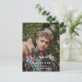 かわいいスクリプト卒業パーティーの写真 ポストカード (スタンド正面)