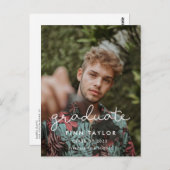 かわいいスクリプト卒業パーティーの写真 ポストカード (正面/裏面)