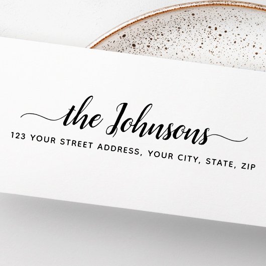 かわいいスクリプト差出人住所の自己手書きスタンプ セルフインキングスタンプ